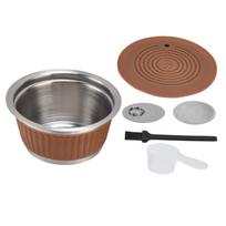 Nerūdijančio plieno daugkartinio naudojimo papildoma kavos kapsulė puodelis filtras rinkinys Dolce Gusto aparatuiKava L(for 6.5-9kg) oranžinė
