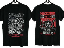 Maximum the Hormone Dovana Draugams Juodi Marškinėliai Medvilniniai S-5XL Unisex Marškinėliai S