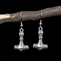 Norse Mythology Thor's Hammer Earrings Women Vintage Stainless Steel Vikings Anchor Drop Earring Pendant Scandinavian Jewelry