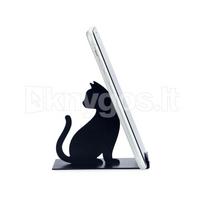 Išmaniojo telefono laikiklis „Feline“, juodas, metalinis