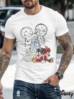 Vasarinis vyriškas Disney Mikės Pūkuotuko rašto marškinėlis kasdieniam laisvalaikiui ir teminiams renginiams nešioti Unisex medvilninis trumpomis rankovėmis, oversized S