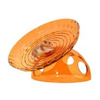 Tylus žiurkėno bėgimo ratas Skraidanti lėkštė Hamsterio ratas su slėptuve 2-in-1 Stabilus saugus žiurkėno mankštos ratas smiltpelėms, deguoninėms, mažiems augintiniams mėlyna
