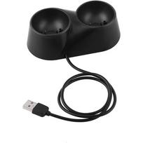 PS4 valdiklio įkroviklis, dvigubo įkrovimo stotelė-stovas PS4 VR nuotoliniams valdikliams, dviems PS4 VR valdikliams vienu metu 11.2*5.9*3.5cm juoda