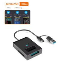 M.2 NVMe NGFF SSD dėklas 10Gbps Type C USB 3.1 į SSD išorinės saugyklos dėžutės adapteris palaiko SD TF kortelių skaitytuvą tiesioginis įdėjimas