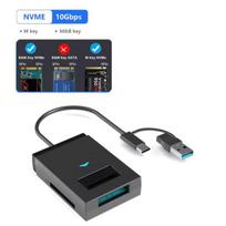M.2 NVMe NGFF SSD dėklas 10Gbps Type C USB 3.1 į SSD išorinės saugyklos dėžutės adapteris palaiko SD TF kortelių skaitytuvą tiesioginis įdėjimas