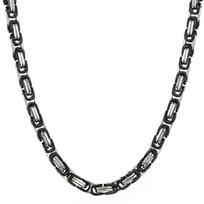 Heavy Byzantine Long Chain Necklaces Stainless Steel Strong Thick Link Chain Necklace Hip Hop Punk Male Jewelry for Men Rapper Width 5mm&55cm about 22inch