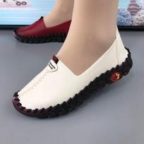 Velcro užsegimo siurbliai Oksfordo pavasario/vasaros plokščiapadžiai batai nėščioms moterims, minkštas dugnas, minkštas paviršius, kvėpuojanti moteriška oda 35 balta