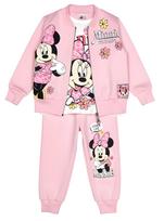 Komplektas mergaitei su džemperiu, marškinėliais ir kelnėmis „Minnie Mouse”, rožinis