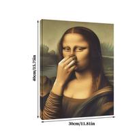 Mona Lisa Bathroom Wall Art Poster Toilet Humor Funny Print Davinci Inspired Bathroom Wall Art Vintage Bad Smell Canvas Painting  30X40cm NO Frame