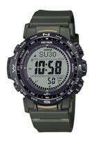 „Casio Pro Trek Climber Line“ saulės energija varomas laikrodis su biomasės chaki spalvos plastiku, radijo bangomis valdomas, PRW-35Y-3BJF, vyriškas.