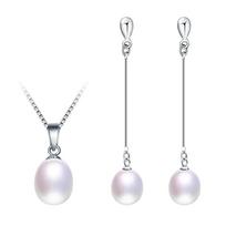 HENGSHENG Black Pearl Set 4 Colors Real Freshwater Pearl Jewelry Set For Women,Pendant Earrings With 925 Silver Jewelry balta