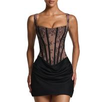 Ladies' Casual Slim Fit Fishbone Desire Suspender, Hip Hugging Dress, Short Skirt L juoda