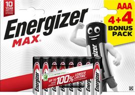 Energizer battery Max Alkaline AAA CHP8 4+4, ELEEGR7638900438215