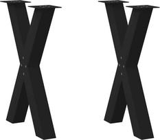 Valgomojo stalo kojos, 2 vnt., juodos, 50 x (72–73) cm, plieninės