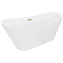 Mexen Dora laisvai pastatoma vonia 150 x 75 cm, balta, auksinė pertekėjimo anga - 52071507500-50