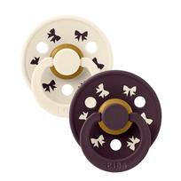 BIBS čiulptukai COLOUR ROUND RETRO BOW, 6-18 mėn., 2 vnt.