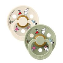 BIBS x Moomin čiulptukai COLOUR ROUND, 0-6 mėn., 2 vnt., Friends ivory mix