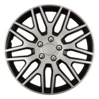 Ratų gaubtas (kalpokas) 1 vnt. DAKAR NC R15 silver&black with chrome nuts