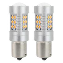 LED lemputės CANBUS 3030 24SMD 1156 BAU15S PY21W Amber 12V/24V