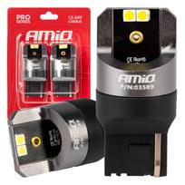 Led lemputės CANBUS PRO series 7440 W21W 4x3030 SMD White 12/24V AMIO-03589