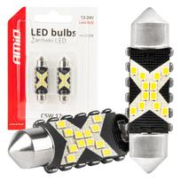 LED lemputės CANBUS 12SMD Festoon C5W 2016 41mm White 12/24V