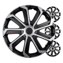 Ratų gaubtai (kalpokai) 4 vnt. EVO black & silver R16