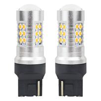 LED lemputės CANBUS 3030 24SMD T20 7440 WY21W Amber 12V/24V