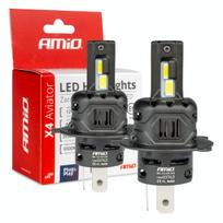 Led lemputės X4-series AVIATOR H4 6500K max 44W AMIO-03763