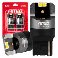 Led lemputės CANBUS PRO series 7440 WY21W 4x3030 SMD Yellow 12/24V AMIO-03590