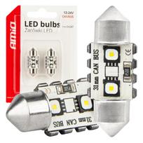 LED lemputės CANBUS 12SMD Festoon C5W 3838 31mm White 12/24V