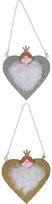 Kabinama dekoracija GLITTER HEART WHITE ANGEL, 12 cm