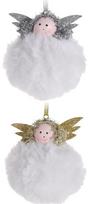 Eglutės dekoracija WHITE BALL ANGEL, 9 cm