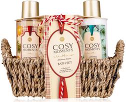 Dovanų rinkinys COSY MOMENTS jūržolės krepšelyje (dušo želė+kūno losjonas+kempin ė)