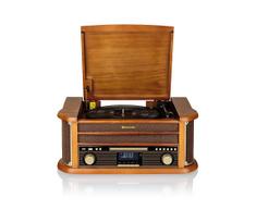 Roadstar HIF-1993D+BT-Hi-Fi su DAB/DAB+, plokštelių grotuvu, CD ir kasetiniu magnetofonu. 80W/230V + nuotolinio valdymo pultas