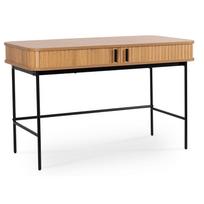 TRISH išskleidžiamas rašomasis stalas, 120 cm, ąžuolo raštas, modernus lofto stiliaus
