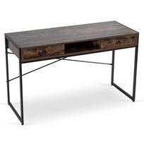 Namų biuro stalas, juodas rėmas, STEP, 123 cm, rudas/juodas, modernus