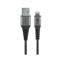 Goobay | Lightning to USB-A Textile Cable with Metal Plugs | 49268 | USB-A to Lightning