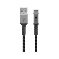 Goobay | USB-C to USB-A Textile Cable with Metal Plugs | 49296 | USB-C to USB-A