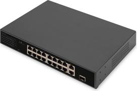 Digitus 16 Port Fast Ethernet PoE Switch , 2 Gigabit Uplinks (RJ45 / SFP)