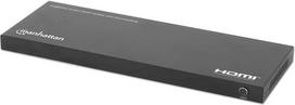 Manhattan 4K@60Hz 8-Port HDMI Splitter with Downscaling, Splits One HDMI Input to Eight HDMI Outputs (1x8), 18G, EDID Switch for Downscaling, Black