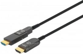 Manhattan HDMI to Micro HDMI Plenum-Rated Cable, 4K@60Hz (Premium High Speed), 50m, Active, Detachable HDMI Male (Type A), Male to Male, Black, Gold Plated Contacts, Lifetime Warranty