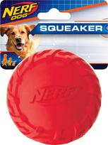 Nerf - Nerf Dog Tire Squeak Ball - Green/Red - Medium, 7.6cm