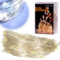 LED girlianda 10 m 100 LED, šaltai balta