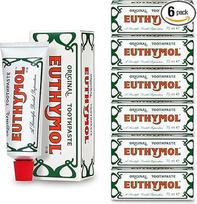 Original Euthymol Zahnpasta 75ml x 6, Zahncreme ohne Fluorid, Anti-Plaque, Antibakteriell, Kariesschutz, Frische Minze, Tägliche Zahnpflege, Sauberkeit für Zähne und Zahnfleisch