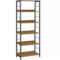 Knygų lentyna, begryf, VR39A, 60x30x178, 6 lentynų, alksnio spalva, metalinis rėmas, loft stilius