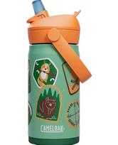 Plieninis butelis CamelBak Thrive Flip Straw Kids VSS 0,35L Camp Badges