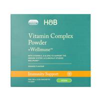 H&B vitaminų komplekso milteliai imuniteto palaikymui +Wellmune (30vnt. x 2.5 g)