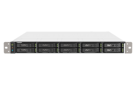 QNAP TS-h1090FU - NAS-Server - 10 Schächte - Rack - einbaufähig - SATA 6Gb/s / PCIe (NVMe) / U.2 - RAID RAID 0, 1, 5, 6, 10, 50, JBOD, 60 - RAM 128GB - 25 Gigabit Ethernet / 2.5 Gigabit Ethernet - iSCSI Support - 1U