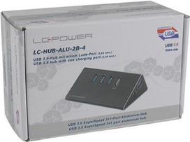 LC Power LC-HUB-ALU-2B-4 - Hub - 3 x SuperSpeed USB3.0 + 1 x SuperSpeed USB3.0 (laden) - Desktop (LC-HUB-2B-4)