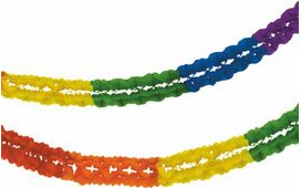 PAPSTAR Großraumgirlande Rainbow, aus Papier schwer entflammbar, Durchmesser: 250 mm, Länge: 10 m - 1 Stück (18884)